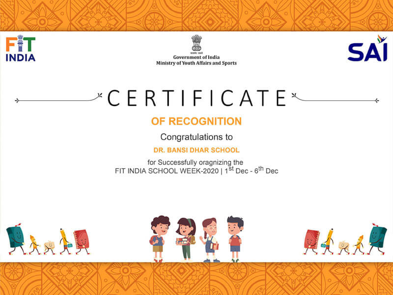 <strong>Achieved Fit India<br>Certificate</strong><br>Date: 31-Dec, 2020